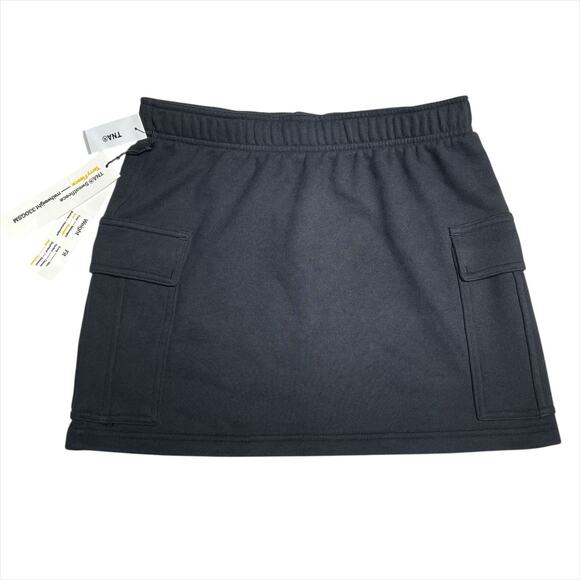 TNA ARITZIA NWT Sweatfleece Terry Fleece Cargo Mini Skirt Black Size S - Picture 1 of 9